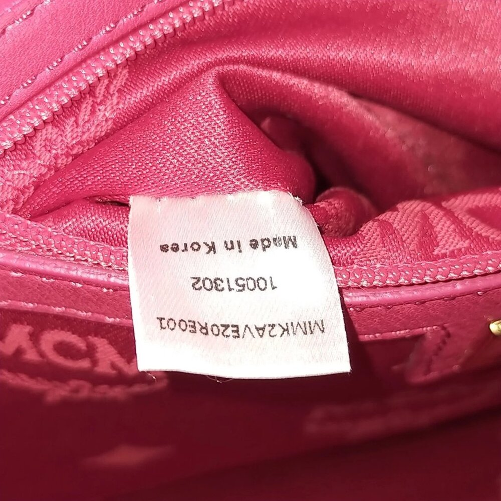 (EH) MCM Backpack Bag Red PVC - Picture 8 of 9